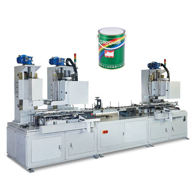 Machine entièrement automatique pour la fabrication de boîtes de peinture rondes de 0,5 à 3 L pour la fabrication de boîtes en métal, avec une capacité de 60 boîtes/min